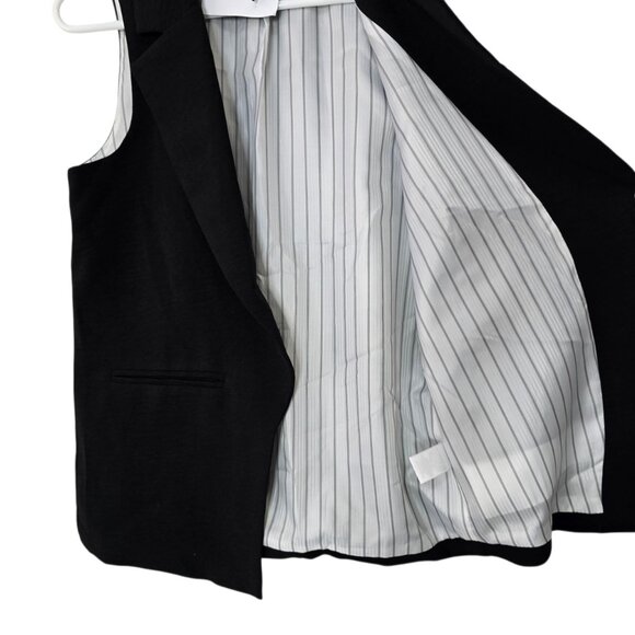 Tulléa Black One Button Collared Vest with Pockets Size Medium - Picture 6 of 7